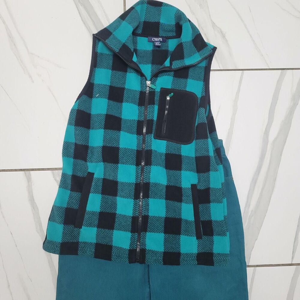 Chaps Women's Green and Black Top